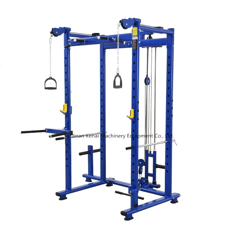 multi-functional pulley device squat rack and cable crossover for fitness machines comprehensive