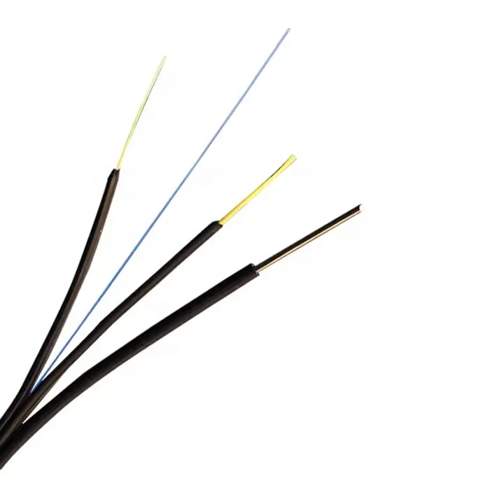 Optic Fibre Cable 1 2 4 6 8 Cores G657A LSZH FRP strength member  Indoor Outdoor Fiber Optic Drop Cable With Steel Wire