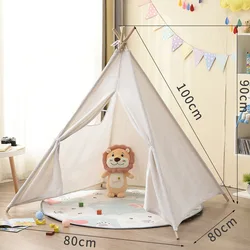 1.1M Kids  Play House Triangle Game Tent Kids Teepee Tent Cotton  Teepee For Children Toddler Indoor Outdoor Funny