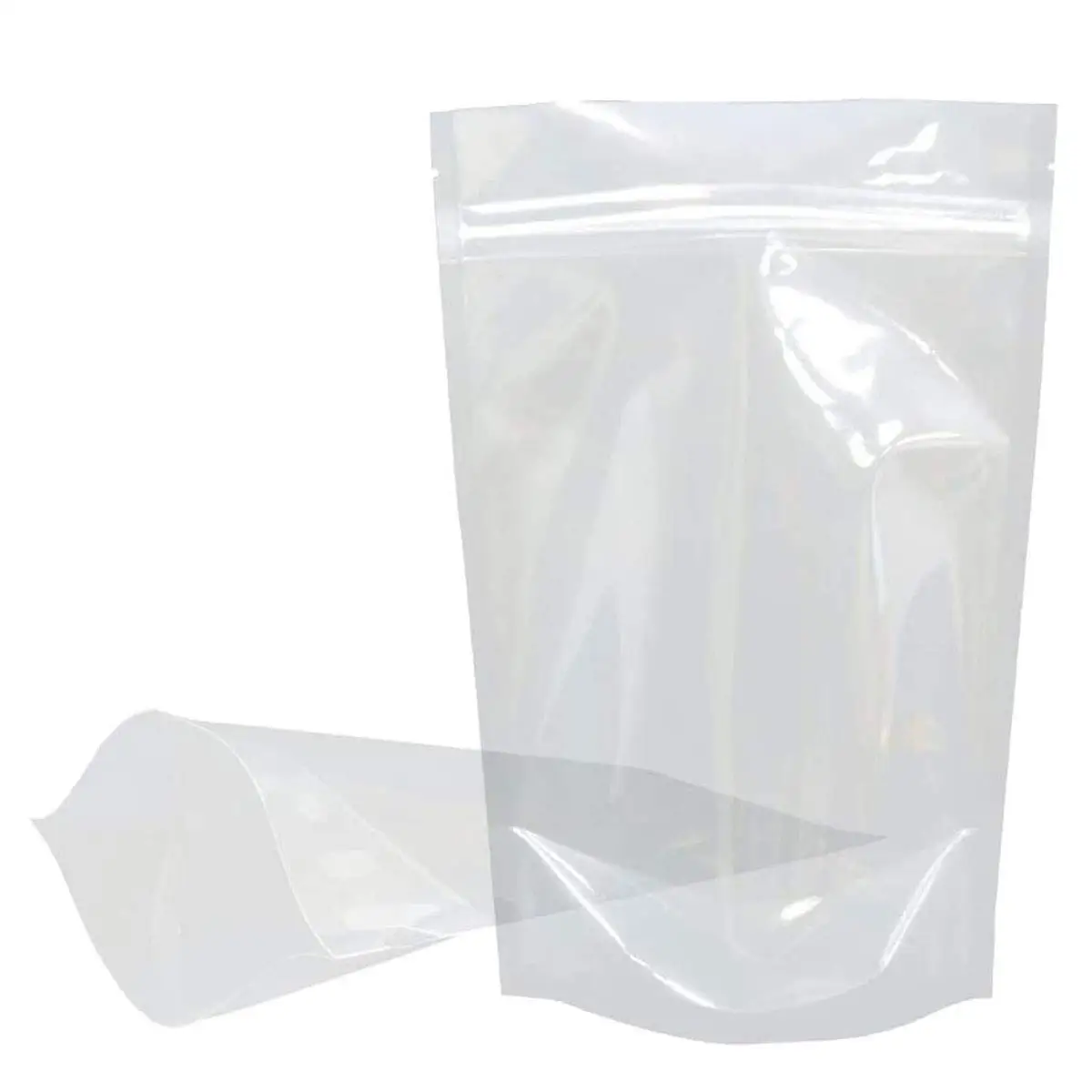 Factory Price Customized Resealable Food Packaging Refillable Nuts Powder Snack Clear Plastic Stand up Pouch