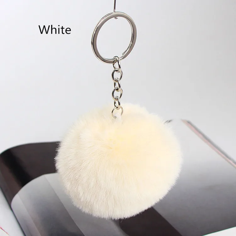 New Design Cute Keychain Fluffy Ball Key Pendant Creative Car Accessories Bag Ring Small