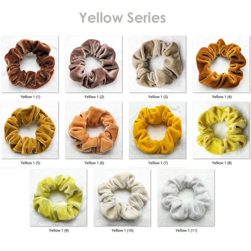 Solid color plain designer velvet Elastic Hair Scrunchies accessories for girls and woman