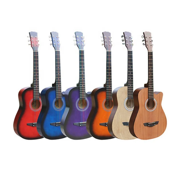 Wholesale Musical Instruments Basswood High Quality Kids 38 Inch Beginner Acoustic Guitar