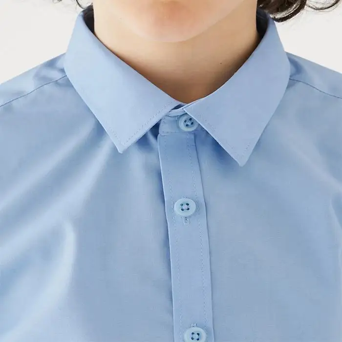 New British Primary School Uniform Models High Quality on Sale School Uniform Light Blue Shirt for Kid School Uniform