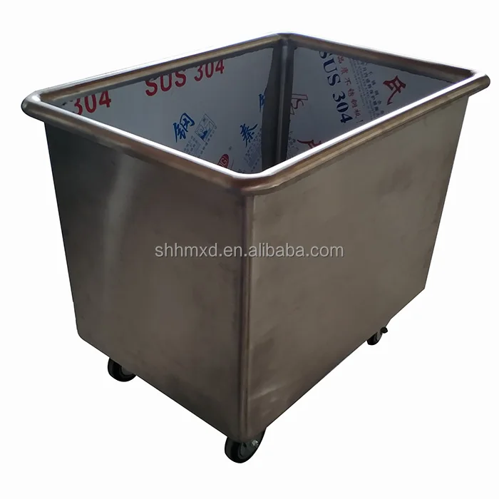 Stainless steel soaking trolley for hospital laundry