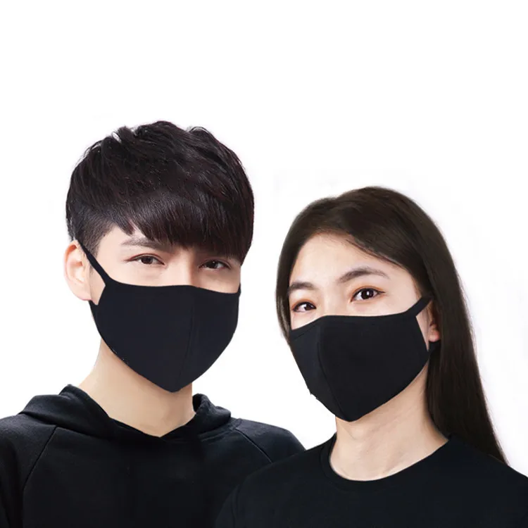 black custom design logo fashion wholesale reusable washable protective mask cotton cloth party face masks windproof dust proof