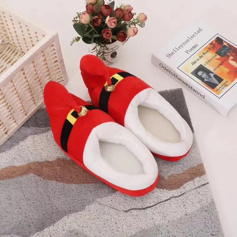 Autumn Winter Christmas Parent-Child Cotton Slippers Thick Bottom Indoor Wood Floor Factory Wholesale