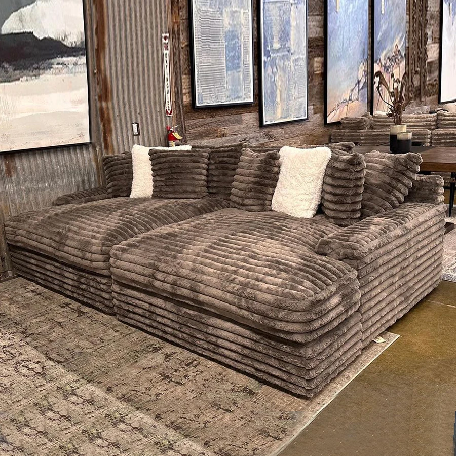 PZCN HOME Brown velvet cordoury fabric  compressed vacuum pack soft living room sofa set for indoor furniture