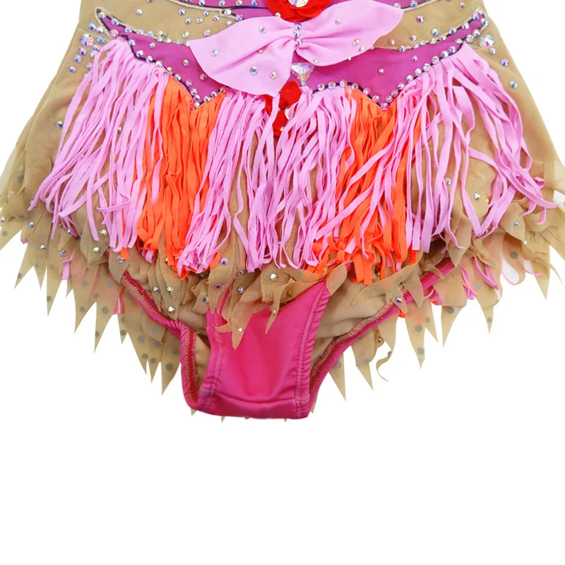 gymnastics leotards velvet kids t leotard mens artistic gymnastic tassel fringe dance costume cgeep rhythmic jumpsuit