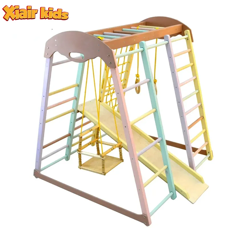 Wooden Climbing Frame Playground Indoor Children Montessori GYM Foldable Climbing Pickler Swing Combination Sports Exercise Sets