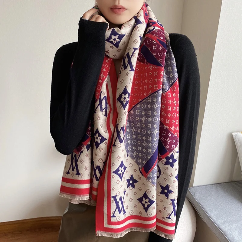 Wholesale Fashion Heavy Winter Autumn Scarfs Super Soft High Quality Alpaca Blankets Woolen Extra Large Scarf