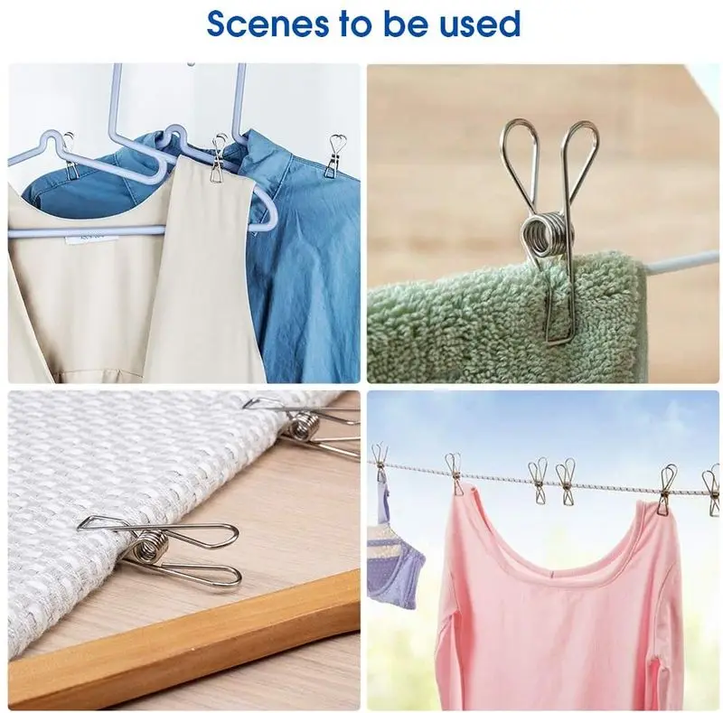 Heavy Duty Clothes Pins For Hanging Clothespins For Laundry Metal Clothes Clips Stainless Steel Clothes Clips