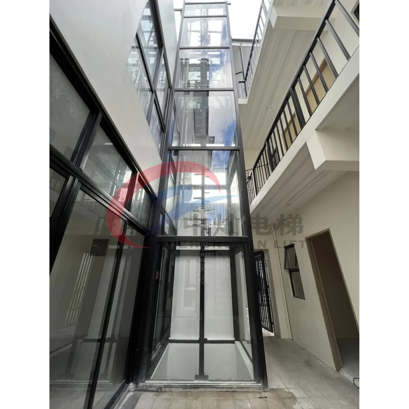 CE high quality panoramic glass 2 person elevator/two side opening elevator/500kg elevator