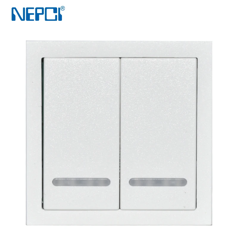 NEPCI 100-20VAC wall mounted receiver switch module 45x45mm XJY-QB-71-2R 2 gang smart remote Control Switch