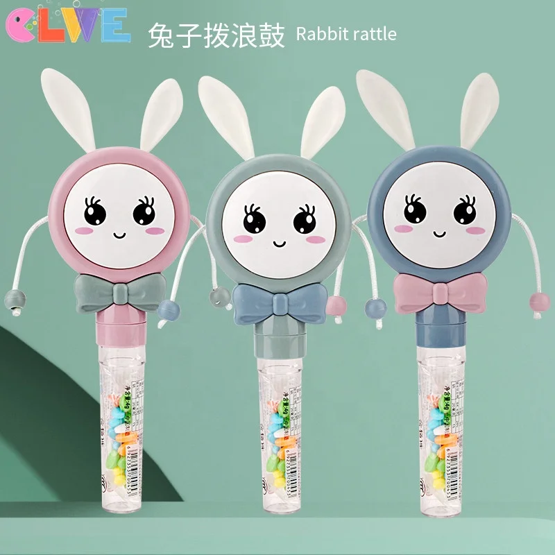 Novelty Baby Rattles Cartoon Hand Bells rattle Drum Toys Hand Bell Ring Educational Toys candy rabbit  rattle candy toy