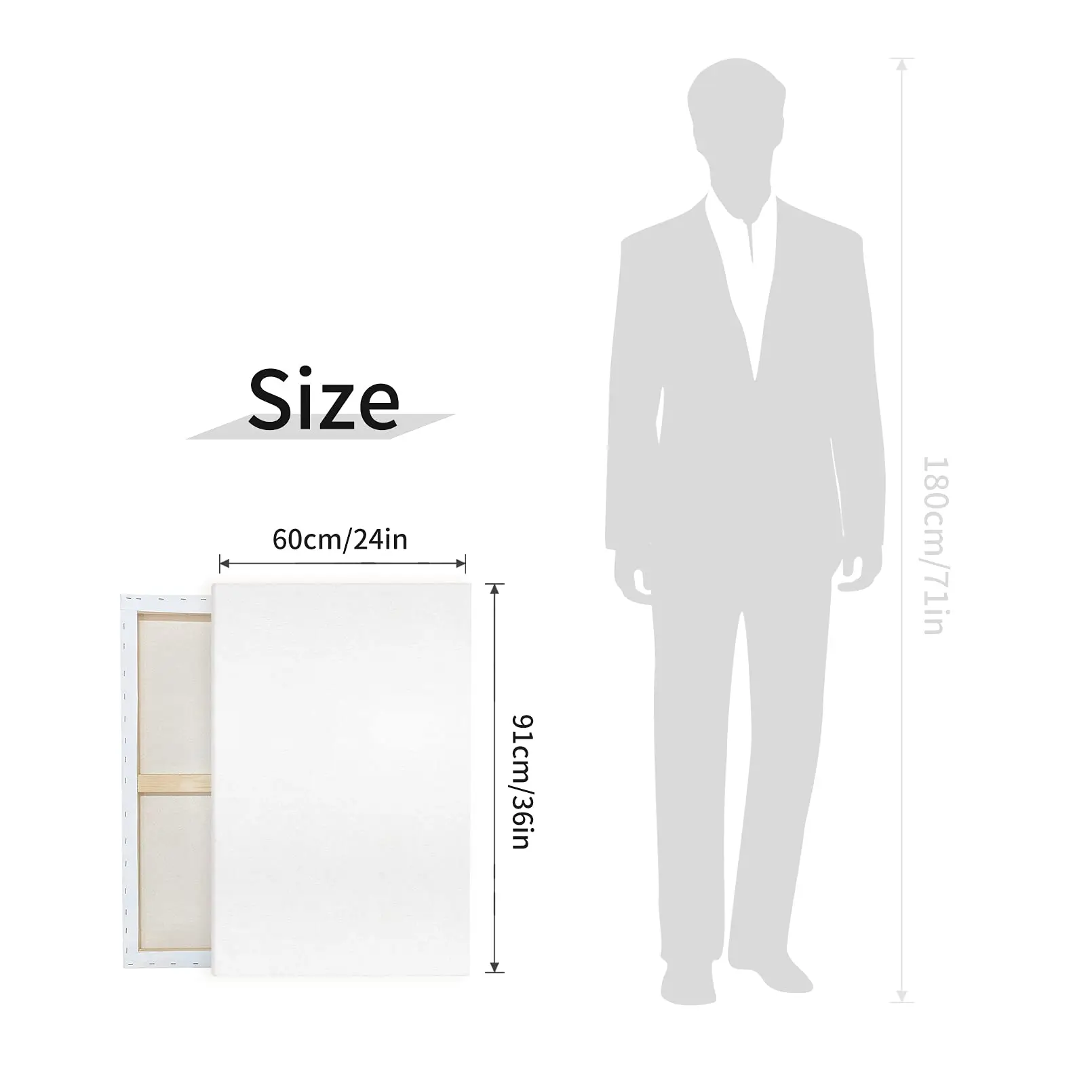 JIADE Wholesale 100%  Pure Cotton Canvas Pine Frame  24*36 inch Big Blank Stretched Canvas For Painting