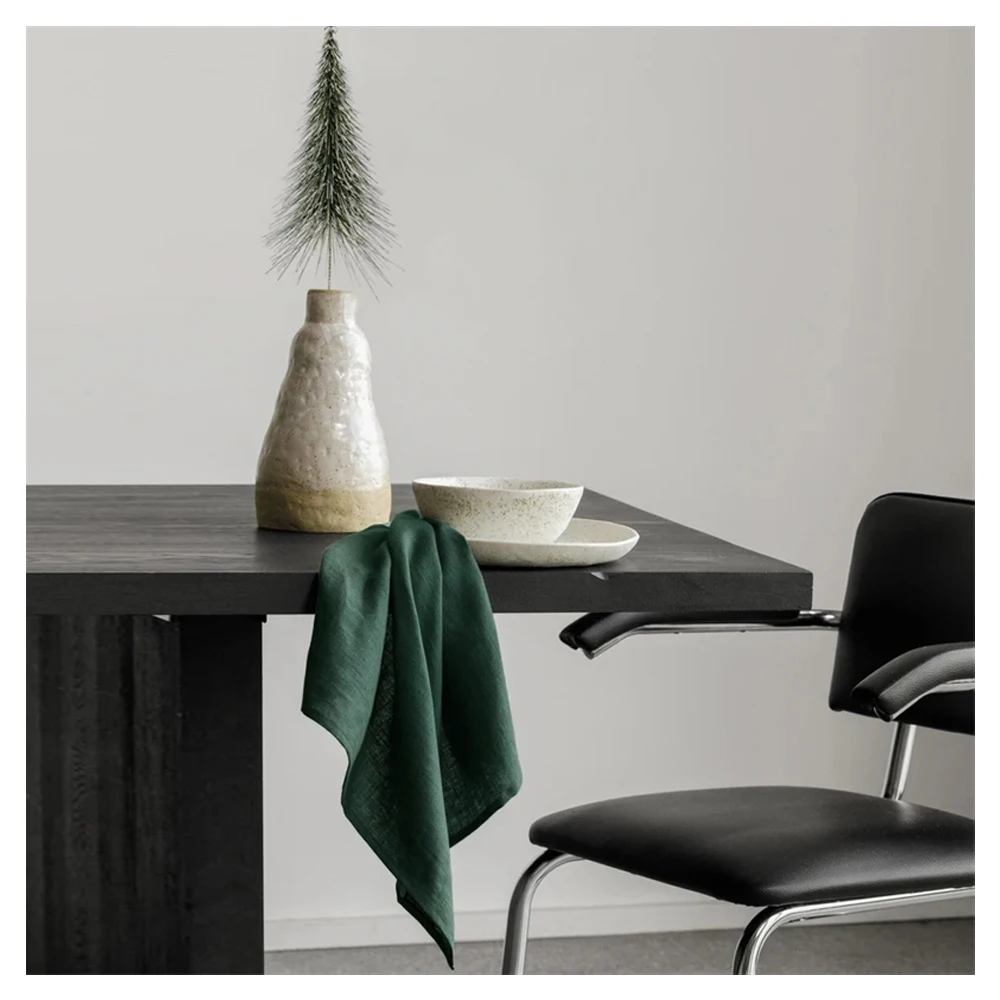 45*45cm 100% washed linen table napkins for home decor flounce linen Napkin tea towels with hemstitch embroidery wholesale