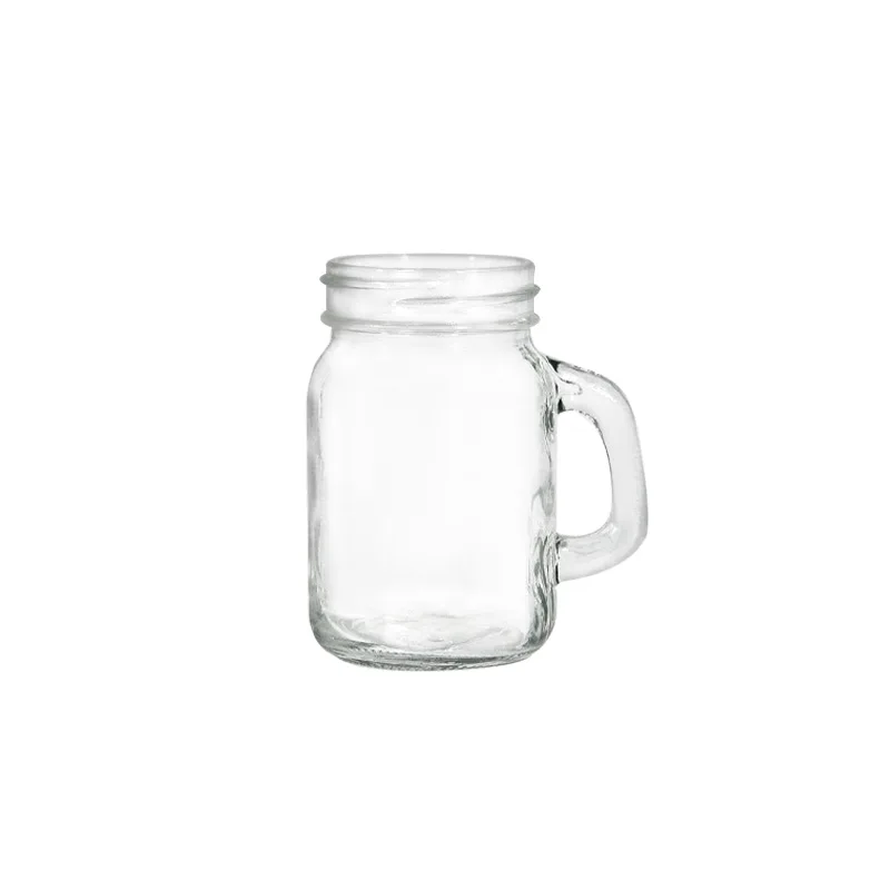 Us warehouse 4oz clear Beer can shaped sublimation beer cup glass jar with Lid and handles