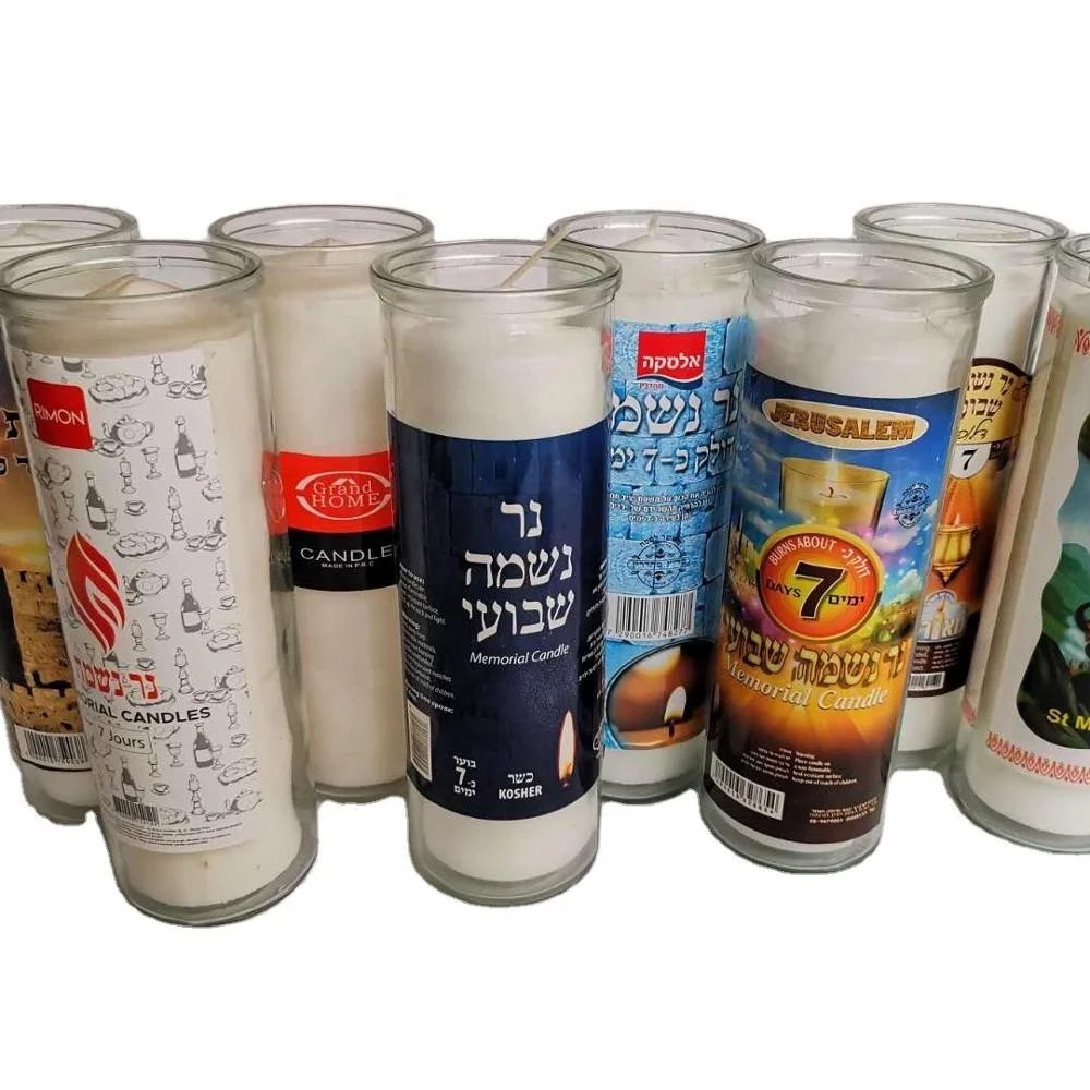 2019 China factory customized hoodoo 7 day candle green candles glass jars wholesale video greeting card