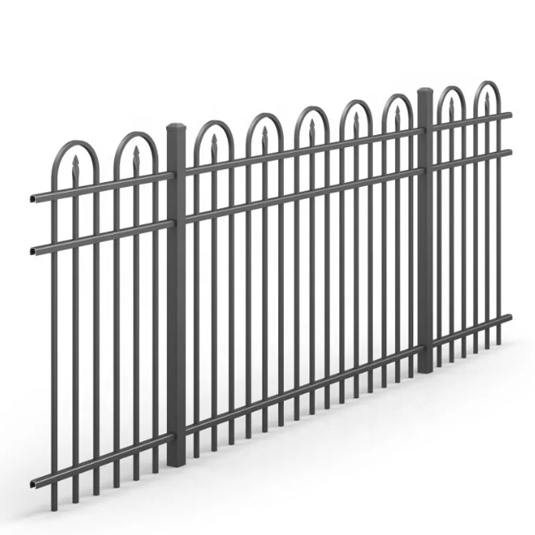 High Quality Aluminum Picket Fence Easily Assembled Outdoor Black 6ft X 8ft Zinc Garden Aluminum Fence