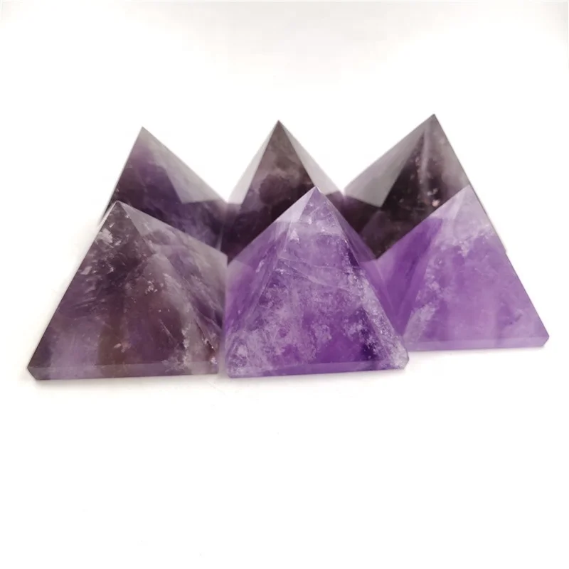 Energy Reiki Healing Natural Crystal Orgone Amethyst Pyramid Carved Stone