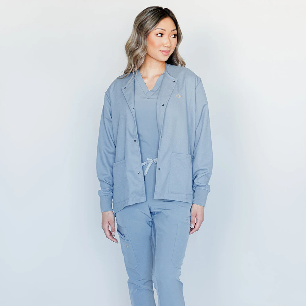 Hot Sale Factory Direct Custom Thick Warm Up Uniform Navy Nurse Medical Women Scrub Jackets