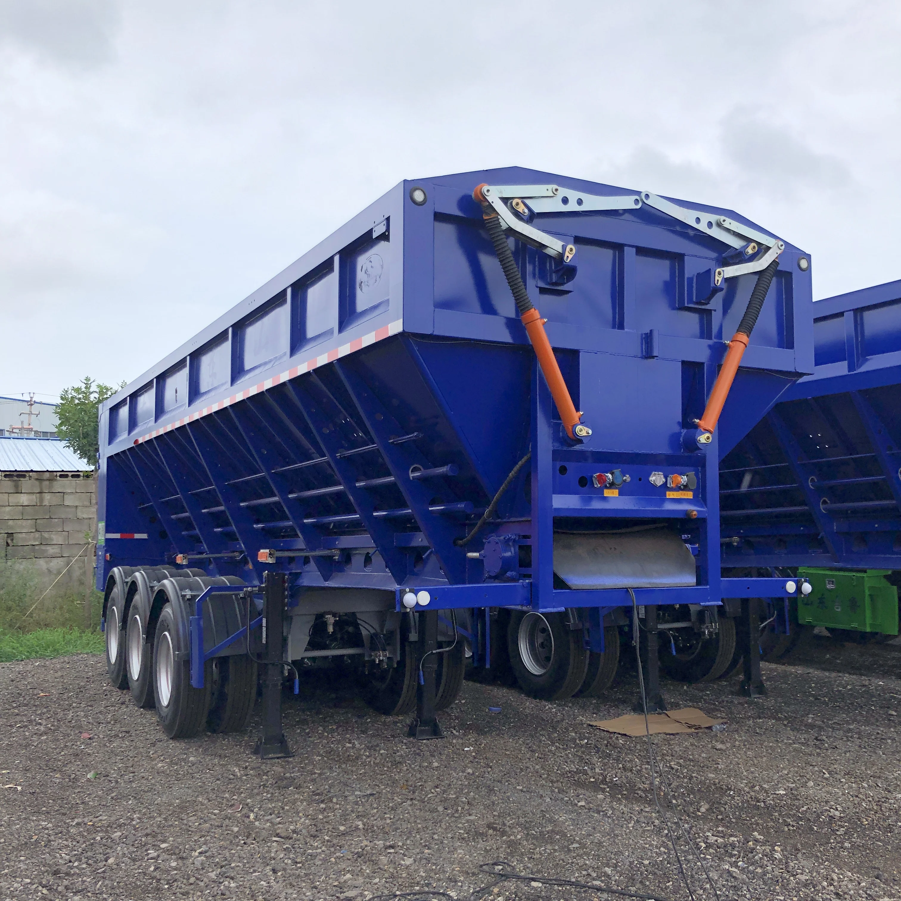 Trailers Hydraulic Cylinder 3 4 Axle 35 40 cubic meter U Shape Dump Tipping Tipper Semi Trailer