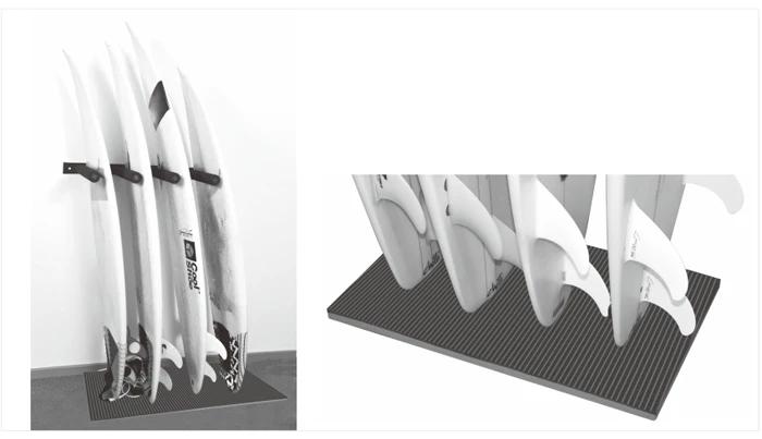 OEM surf rack High Strength Surfboard Storage Display Wall Rack 4 surfboard floor standing surfboard rack