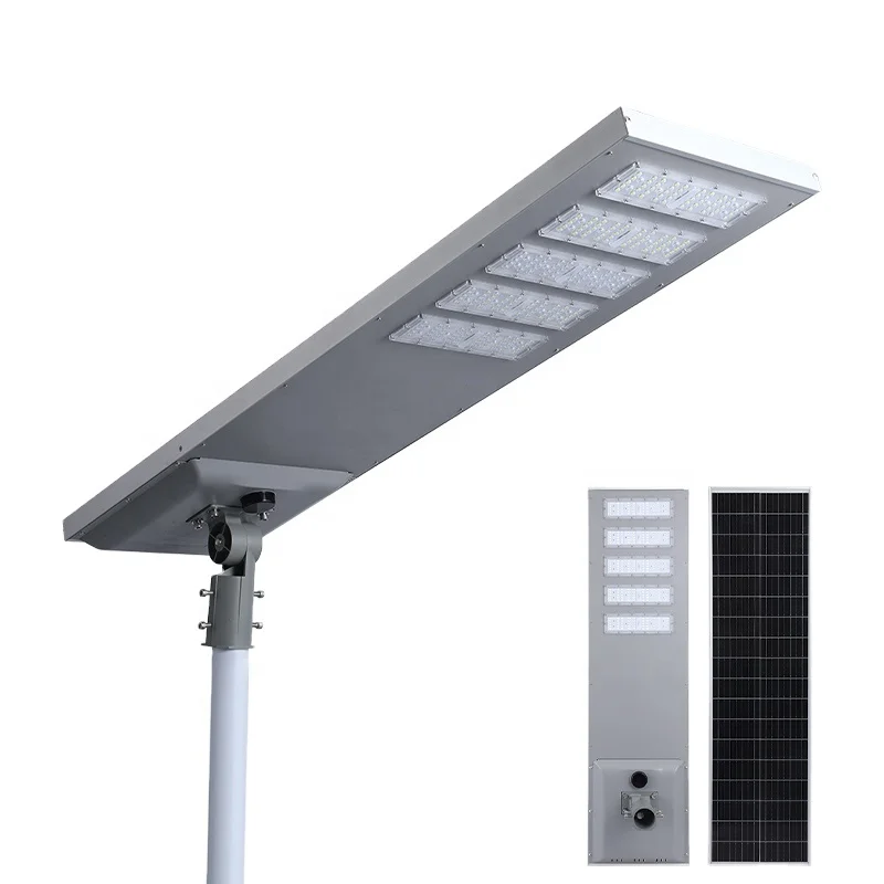 12000Lm Hot Sale Motion Sensor Time Control Auto On Off Lamp High Lumen Outdoor 60 Watt Road All In One Solar LED Street Light