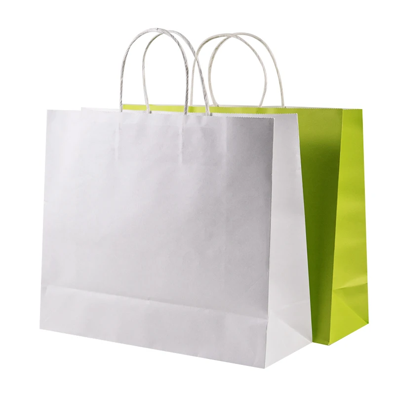 Factory wholesale recyclable kraft paper bag with twisted handle eco-friendly coloured gift shopping paper bags