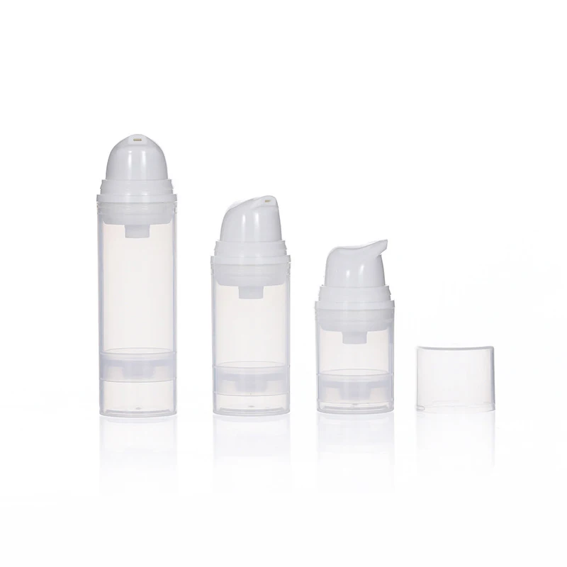 WHOLESALE CUSTOMIZE 50ML 100ML 150ML White PP  Airless Pump Bottle With Snap Lotion Pump FOR COSMETIC