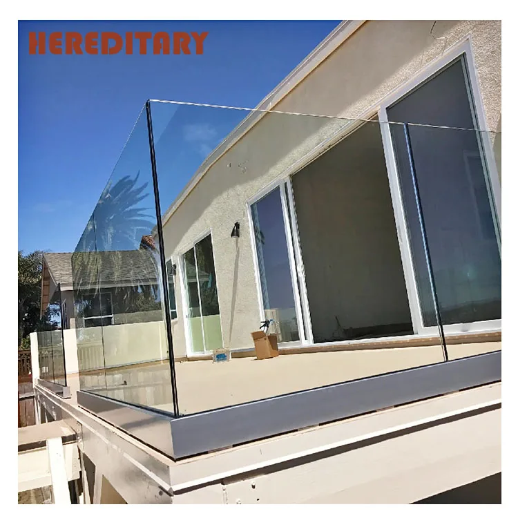 Aluminum u channel glass fence accessories for modern frameless glass fence