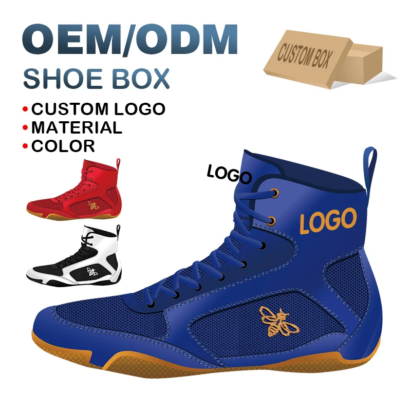 Customize Breathable Men Boxing Shoes Wholesale New Style High Quality Professional Man Wrestling Boxing Shoes