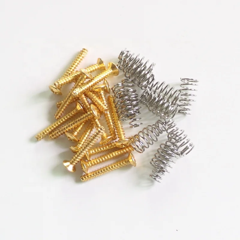 Hot selling gold color ST guitar pickup screws with springs from china guitar parts supplier