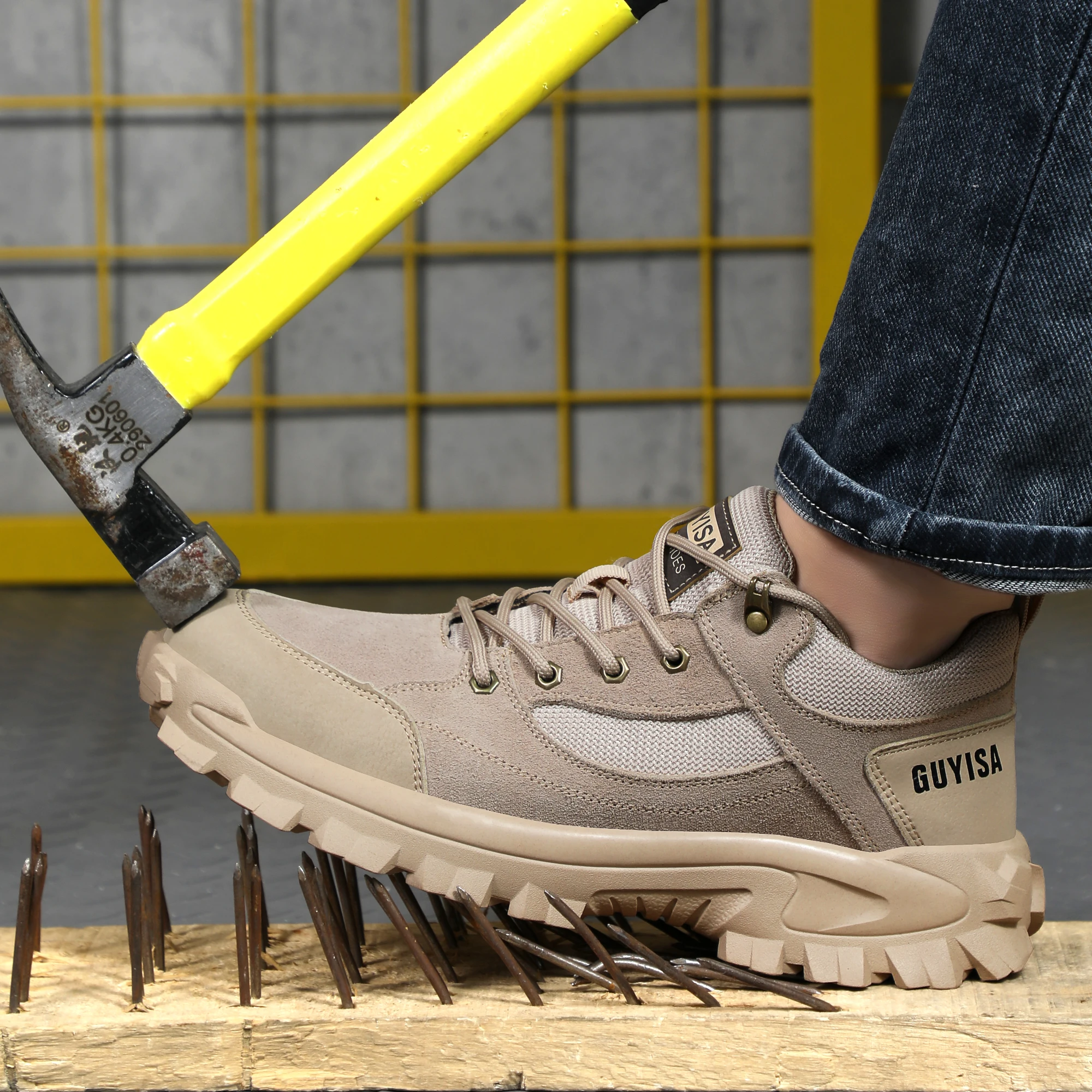 Guyisa Safety Shoes Labor Protection Shoes For Men, Anti-Smash Puncture-Proof, Comfortable Wear-Resistant Safety Shoes Wholesale
