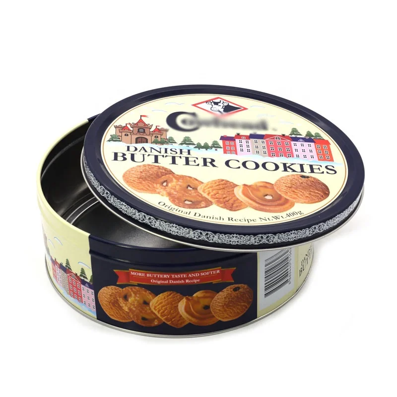 Custom Tinplate Empty Food Grade Cookie Biscuit Chocolate Metal Cans Sweets Cake Metal Tins