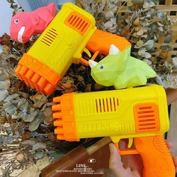 Zhengguang 39 Holes Electric Plastic Soap Bubble Blower Toy Children Outdoor Dinosaur Bubble Gun