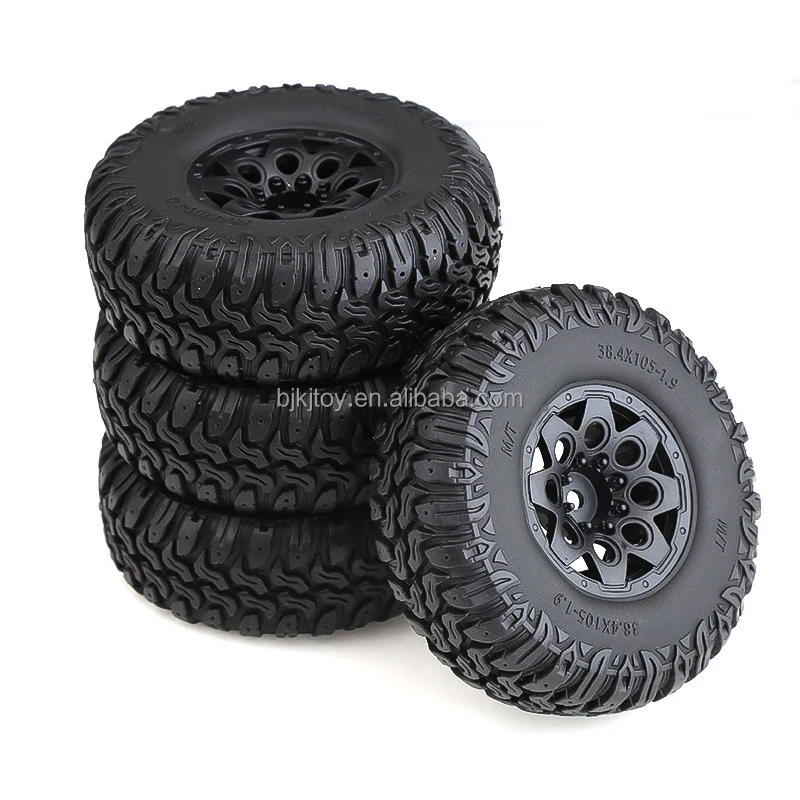 1.9 Inch Rubber Tyres Tire and Wheel Rim for SCX10 TRX4 TRX6 105mm*38mm Rc Car Parts Rc Hobby Accessories