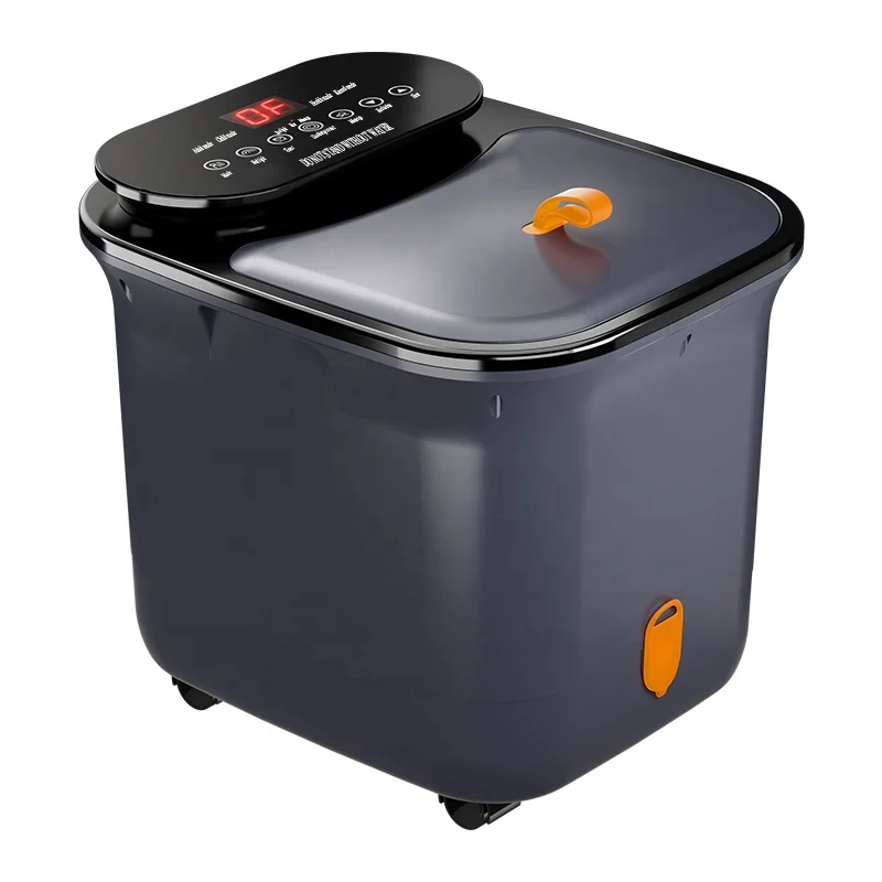 Leercon new technology electric massage foot roller constant bubble heating multifunctional  foot spa bath massager