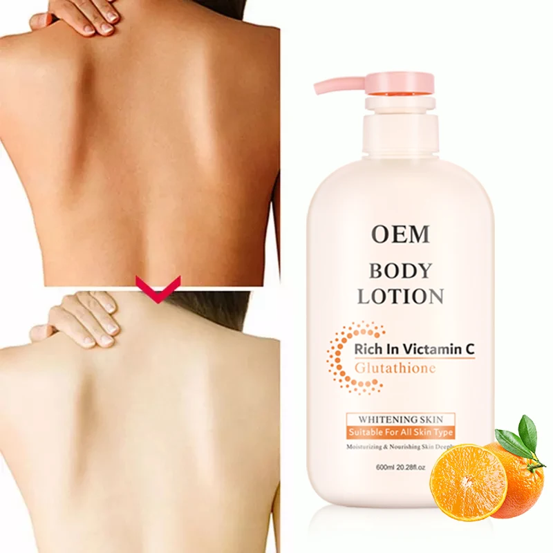 OEM Fully Effective Organic Vitamin E Lightening Skin Whitening Body Lotion Bleaching Cream For Dark Skin