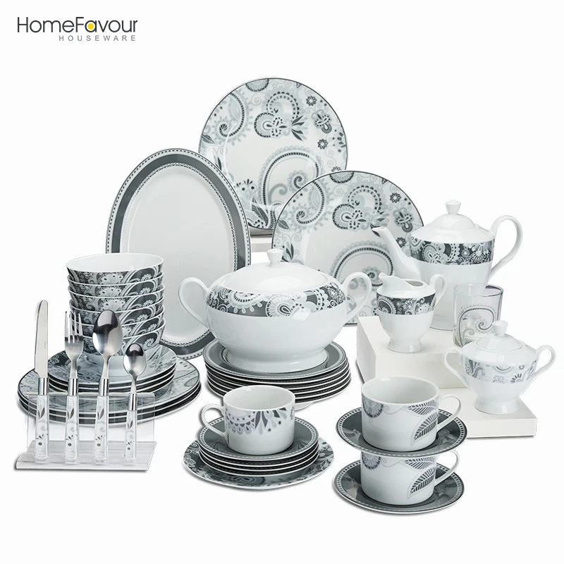  74pcs vajilla de ceramica porcelain Dishes Bowls dinner plates set for
