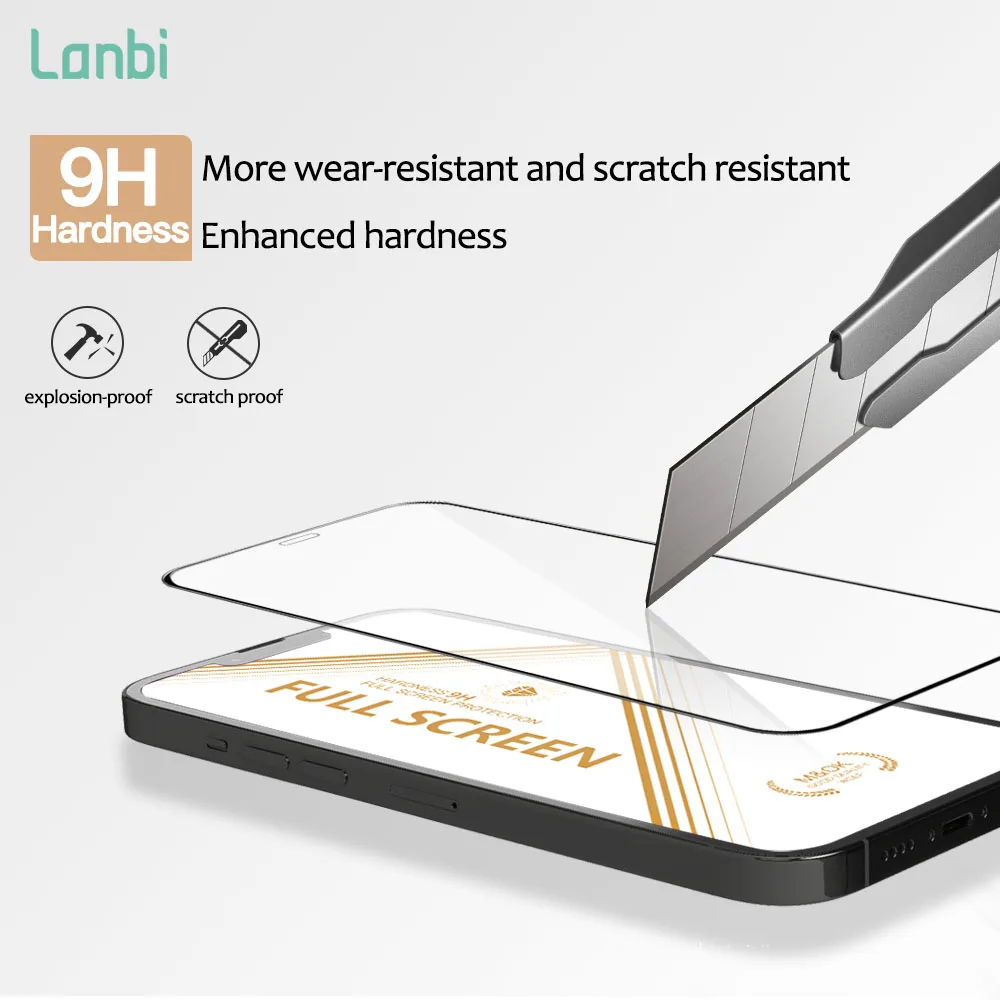 Wolf King Full Cover 2.5D 0.33mm HD Clear Tempered Glass Screen Protectors For iPhone 14 13 12 11 Mini Pro Max For Samsung