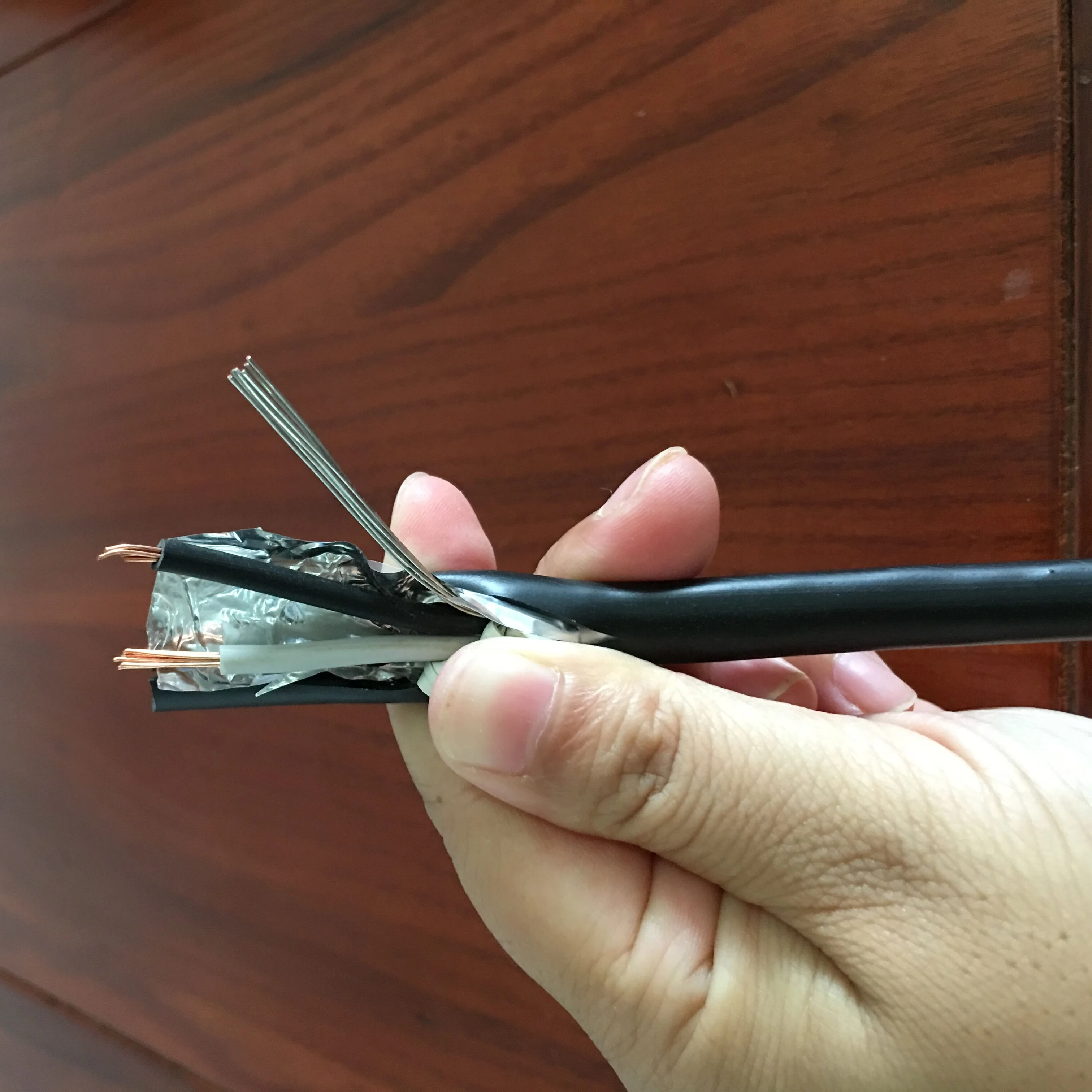 copper conductor 2 core 16 AWG shield cable with drain wire