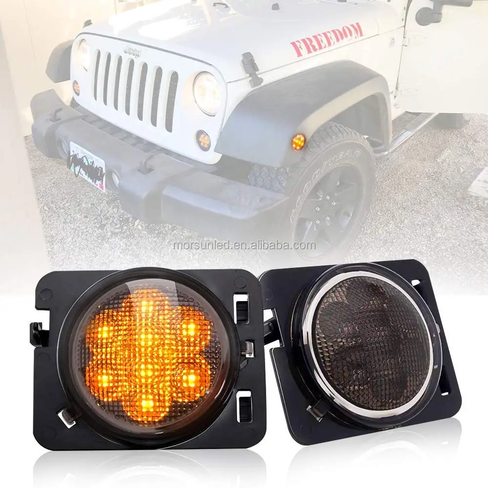 Аксессуары из АБС-пластика для jeep wrangler JK, 12 В, брызговик, поворотный сигнал, светодиодные боковые габаритные огни
