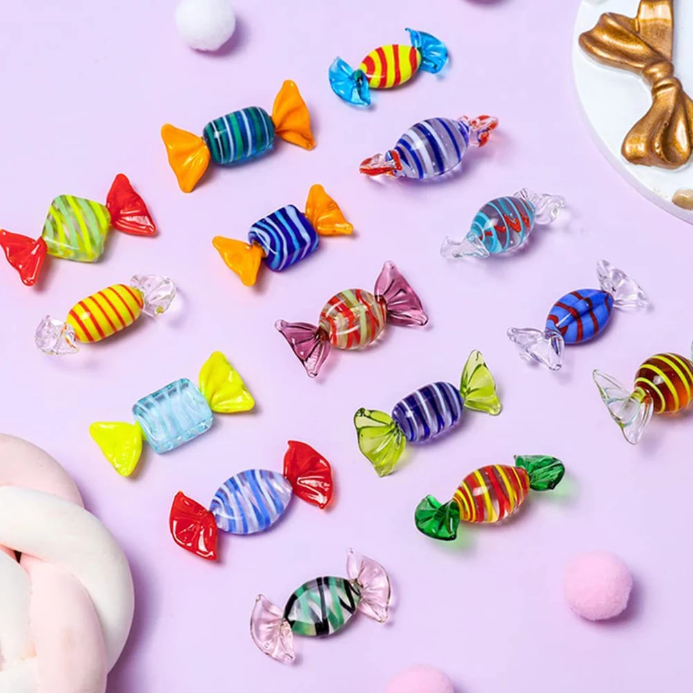 Mixed Styles Decorative Lampwork Murano Christmas Glass Candy Ornament for Festival Decorations Gift