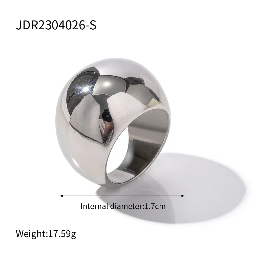 Luxurious 18K Stainless Steel Ring High Quality Waterproof Fashion Jewelry with Smooth Style rings