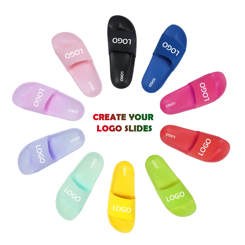 Original Colorfully Insole Custom LOGO PU Fur Laser Printed Upper Breathable Men Customized Slippers