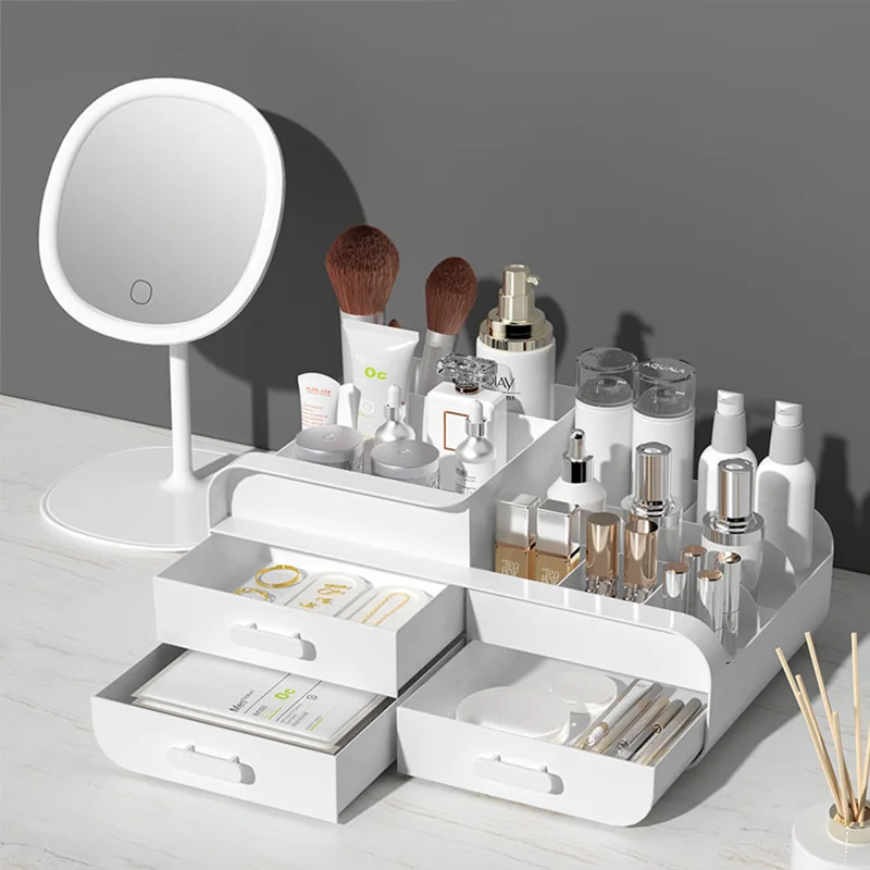 Makeup Organizer Cosmetic Large Capacity Cosmetic Storage Box Organizer Desktop Jewelry Nail Polish Makeup Drawer Container