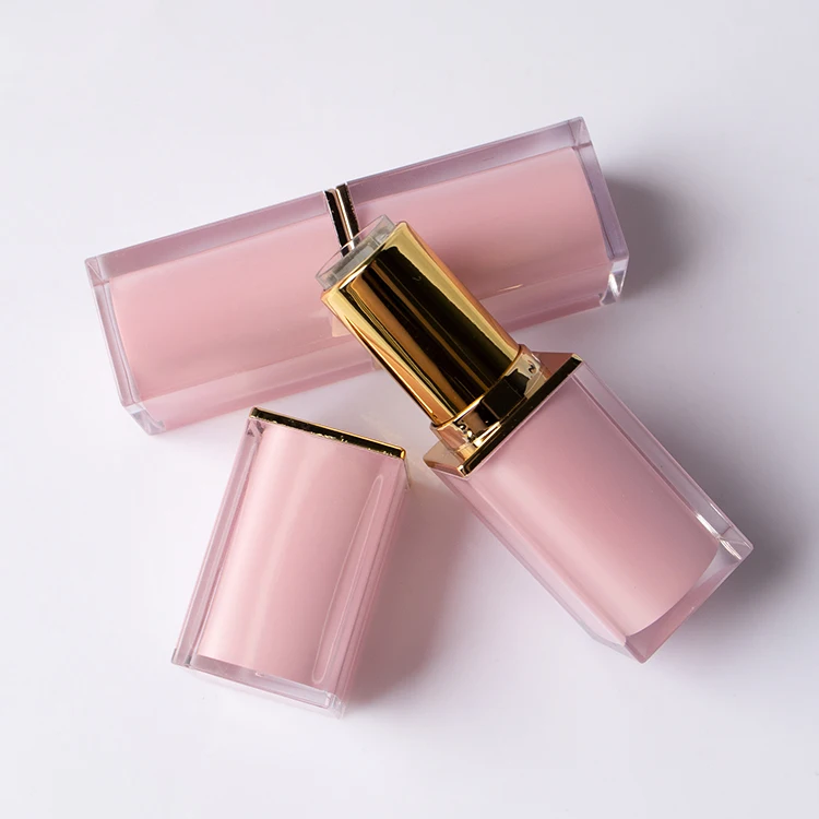 Pink Big Wand High Quality Free for Sample Custom logo square Lipstick Tubes for Cosmetic Packaging