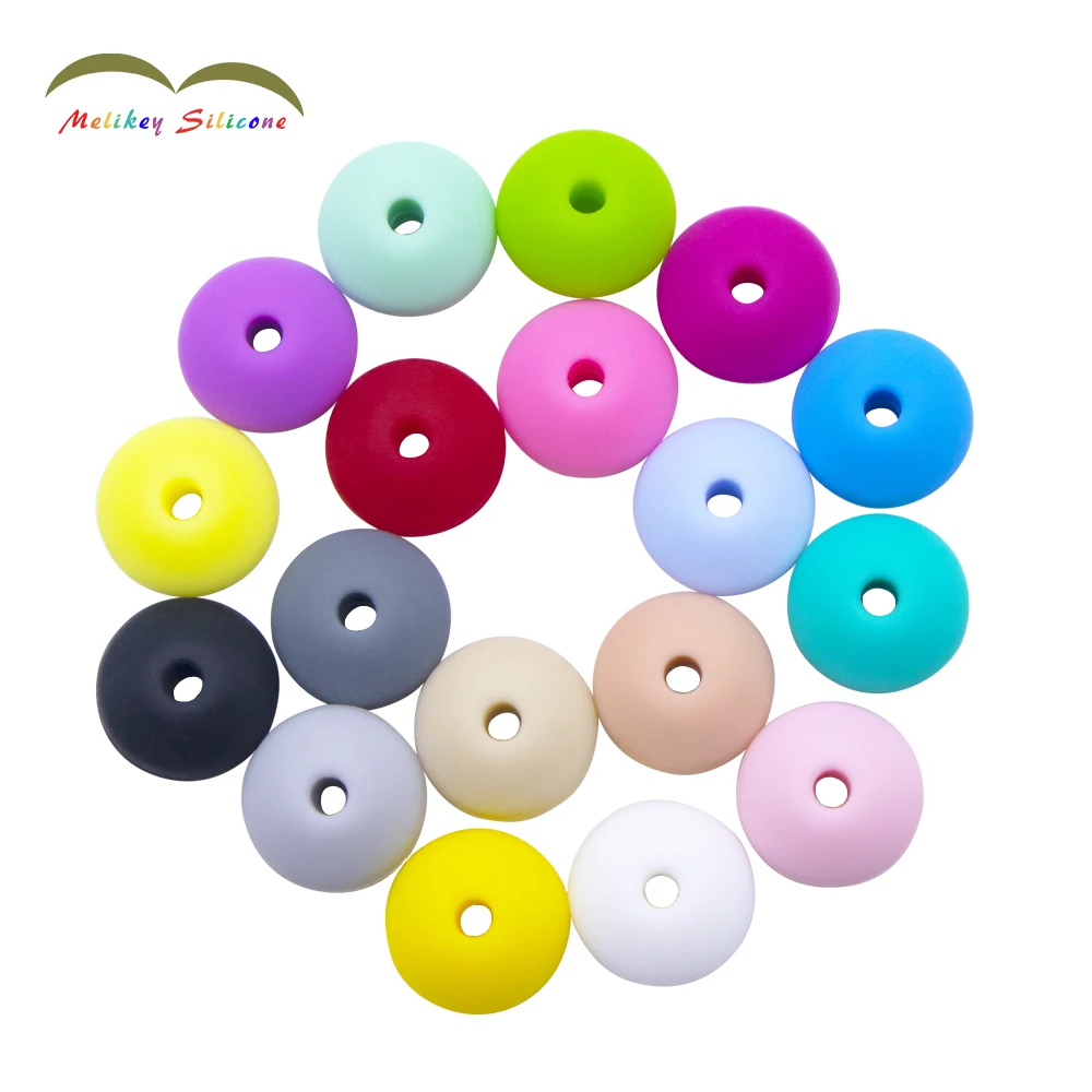 
Food Grade Silicone chew Beads loose Baby Chew Abacus Lentil Beads for DIY teething necklace Wholesale 